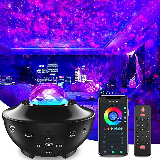 Galaxy Star Projector Lamp With Bluetooth Speaker and Alexa
