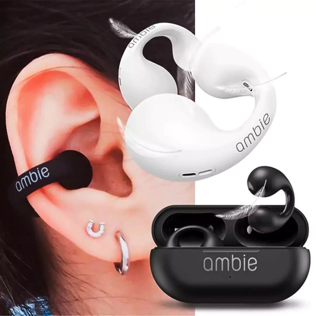 AMBIE Ear cuffs original with Charging case | Painless Wireless Open Ear Clip