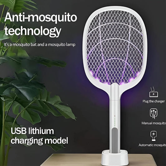 2 in 1 RECHARGEABLE MOSQUITO KILLER RACKET | LED FLASH LIGHT